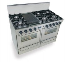 Five Star, 48in All GasRange, SS, Cont Grates
