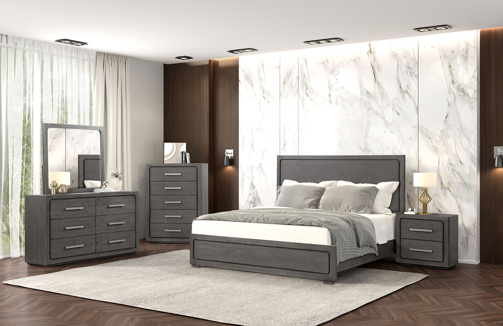(image for) Crowthorne Grey Qn. 4Pc 