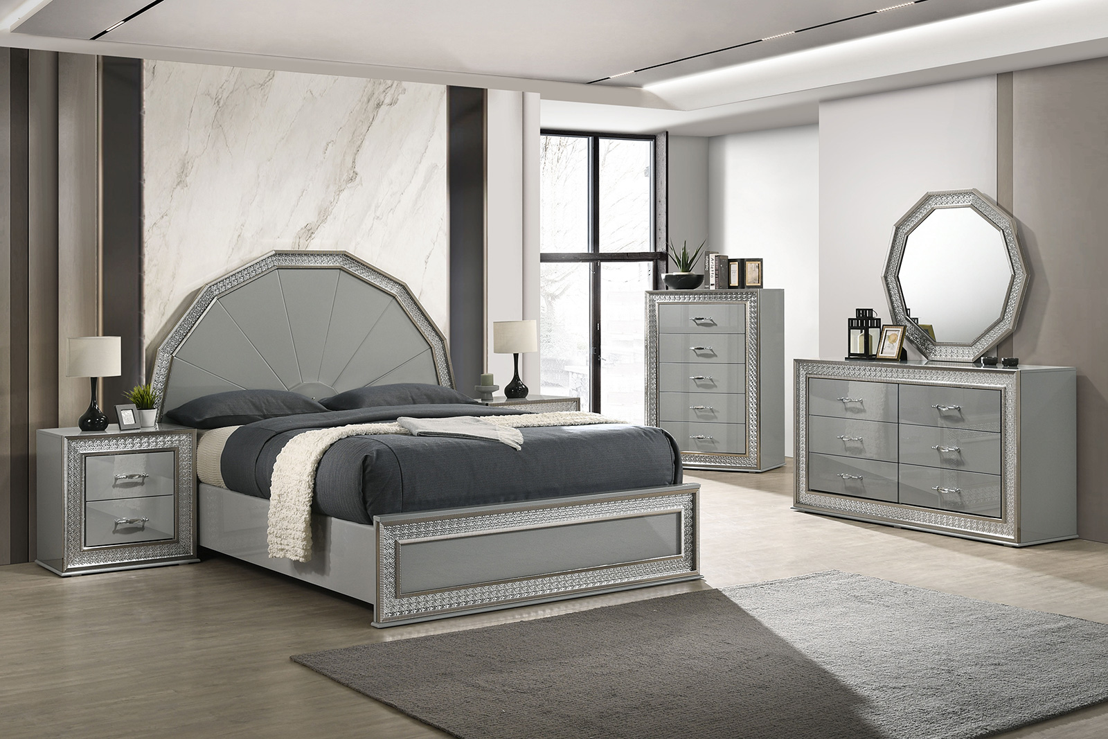 Cassiopeia Grey Qn. 4Pc (image for) Cassiopeia Grey Qn. 4Pc
