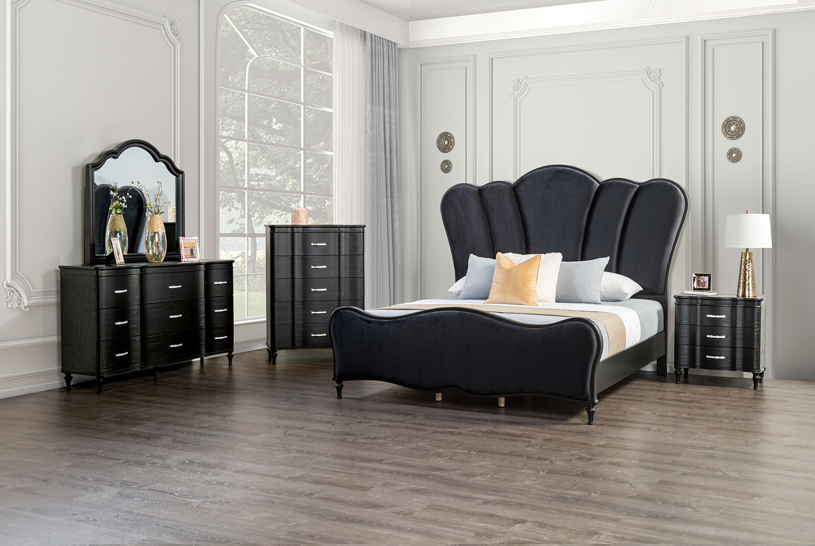 Eleanora Black Qn. 4Pc (image for) Eleanora Black Qn. 4Pc