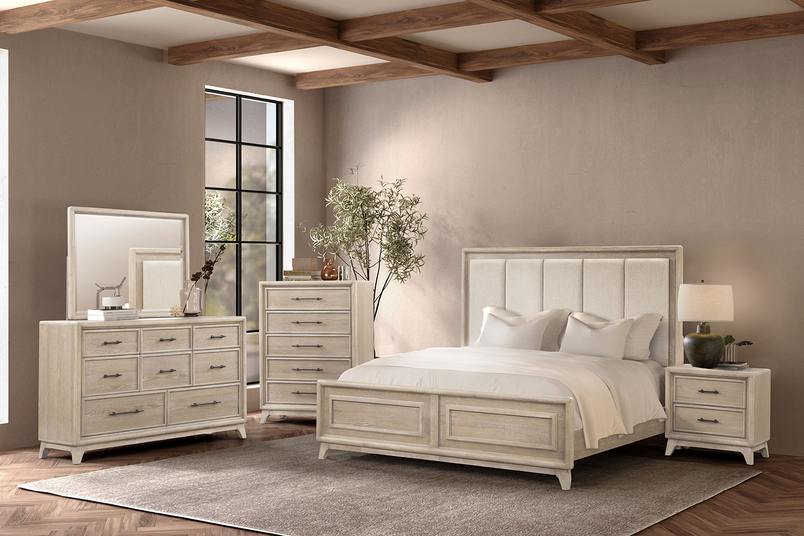 (image for) Midhurst Weathered Oak Qn. 4Pc 