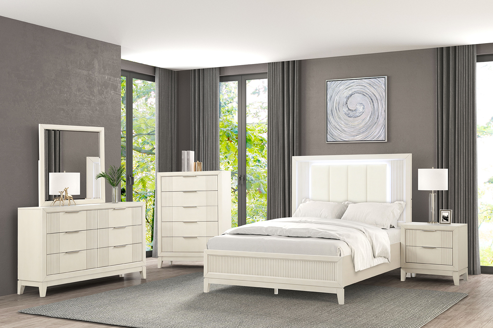 Isadore White Qn. 4Pc (image for) Isadore White Qn. 4Pc