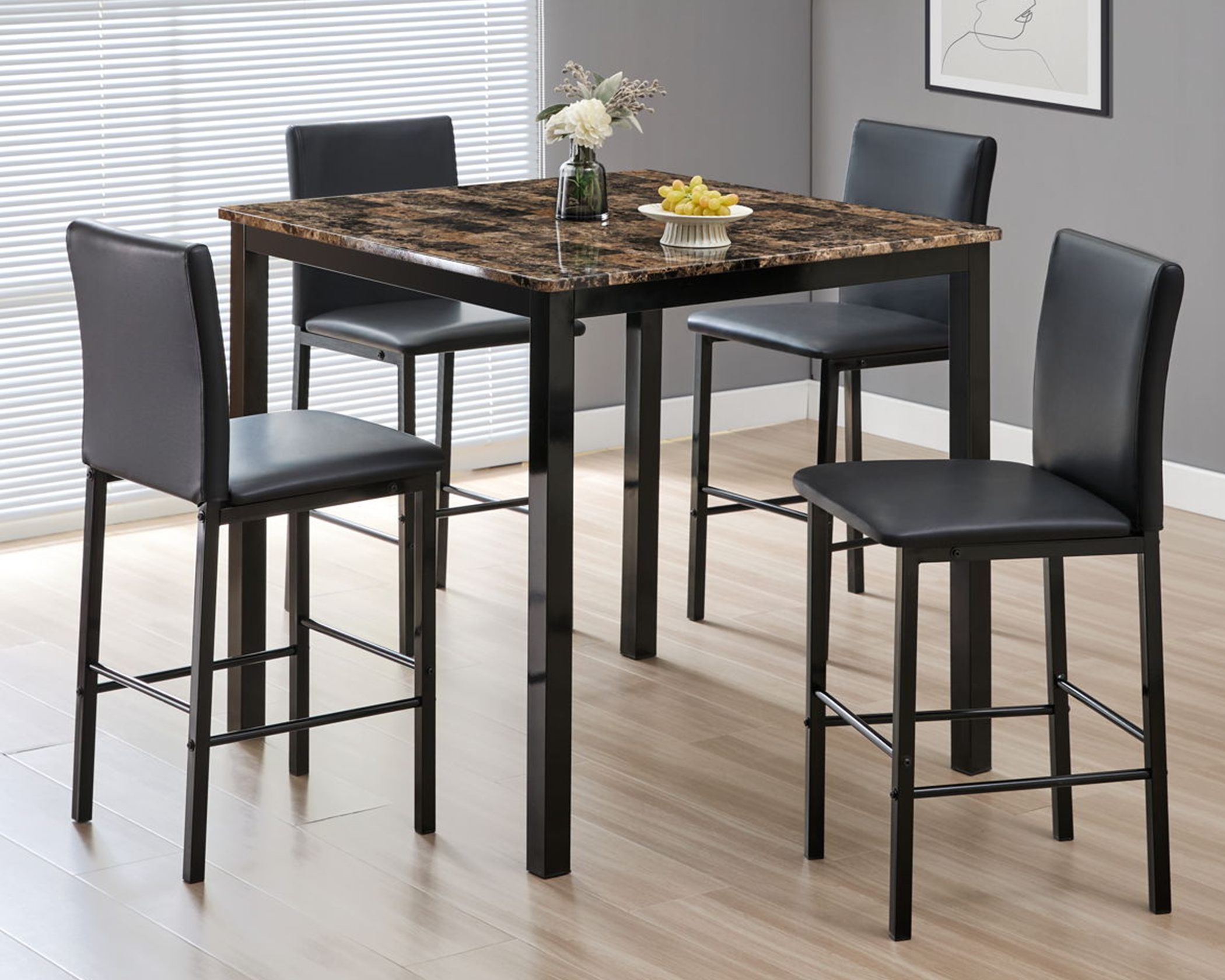 (image for) Cararra 5 Piece Pub Set – Brown