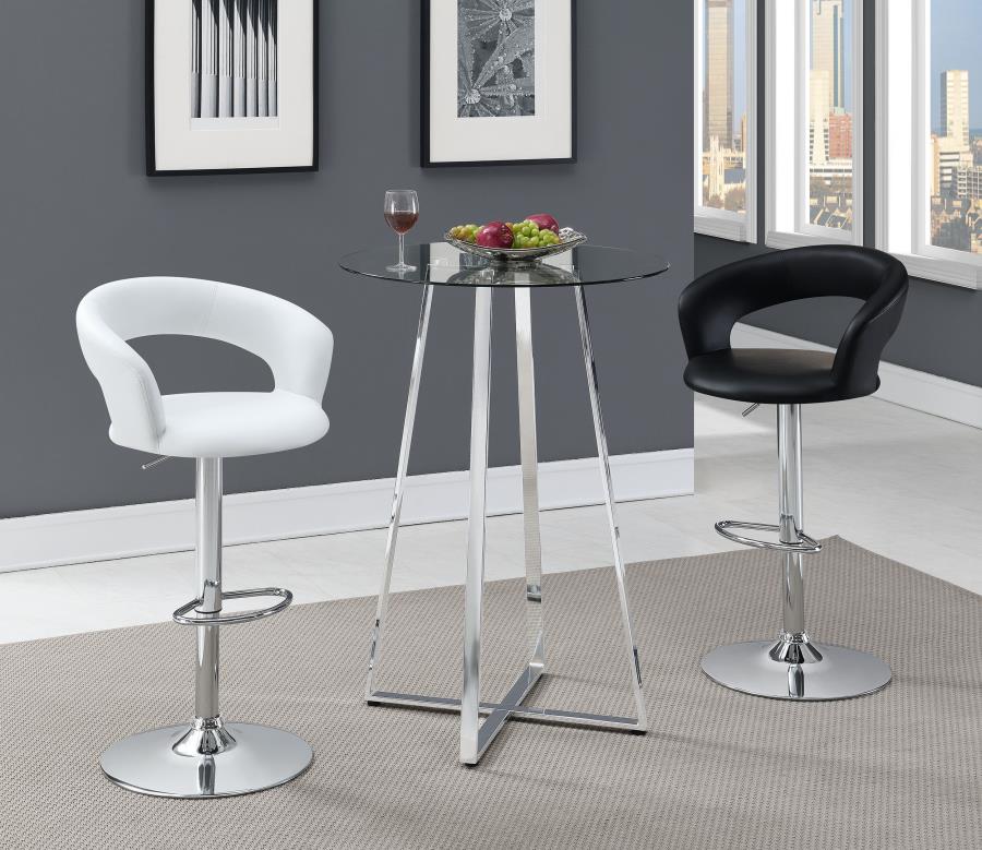 Modal Additional Images for Zanella Round 30-inch Glass Top Bistro Bar Table Chrome