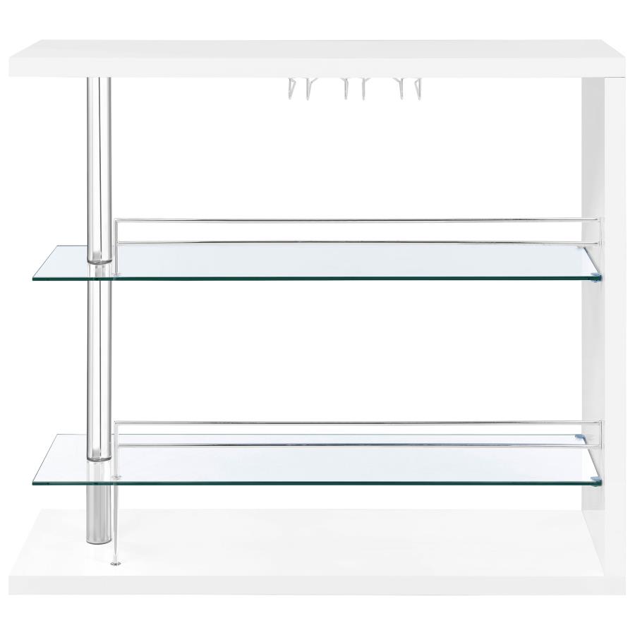 Prescott Rectangular Home Bar Table White High Gloss