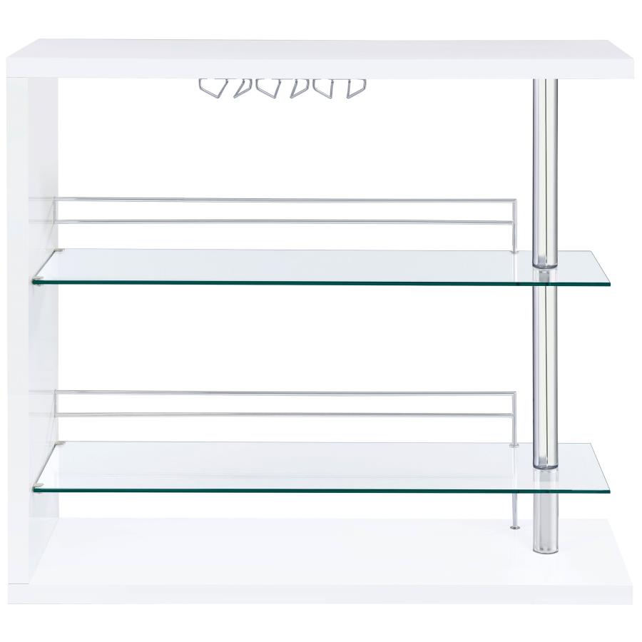 Prescott Rectangular Home Bar Table White High Gloss