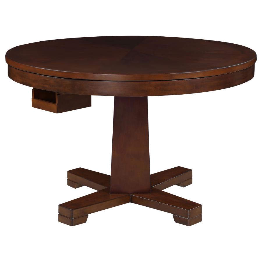 Marietta Round Dining and Billiard Poker Game Table Tobacco (image for) Marietta Round Dining and Billiard Poker Game Table Tobacco