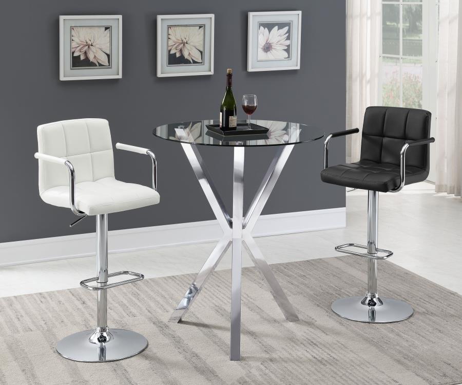 Modal Additional Images for Denali Round 35-inch Glass Top Bistro Bar Table Chrome
