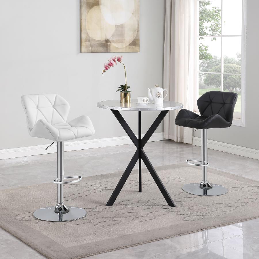 Modal Additional Images for Berrington Upholstered Adjustable Bar Stool White (Set of 2)