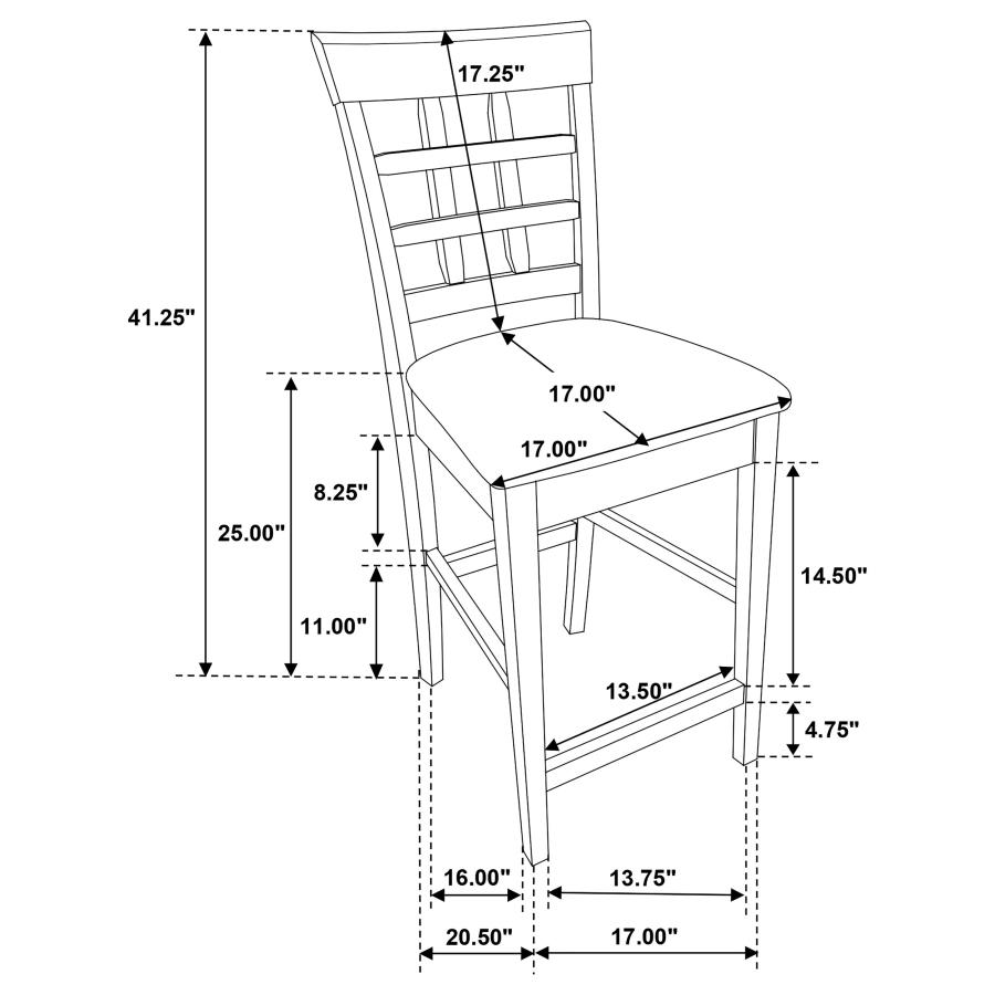 Modal Additional Images for Gabriel 5-piece Square Counter Height Dining Set Cappuccino