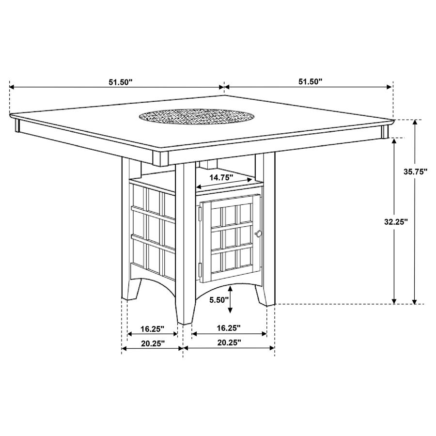 Gabriel 52-inch Counter Height Dining Table Cappuccino