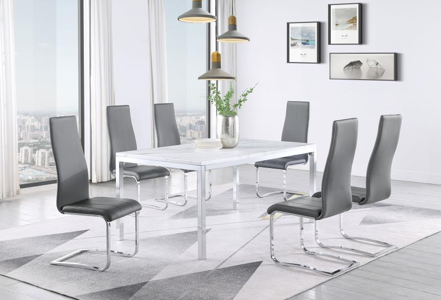 Modal Additional Images for Montclair Upholstered Dining Side Chair Grey (Set of 4)
