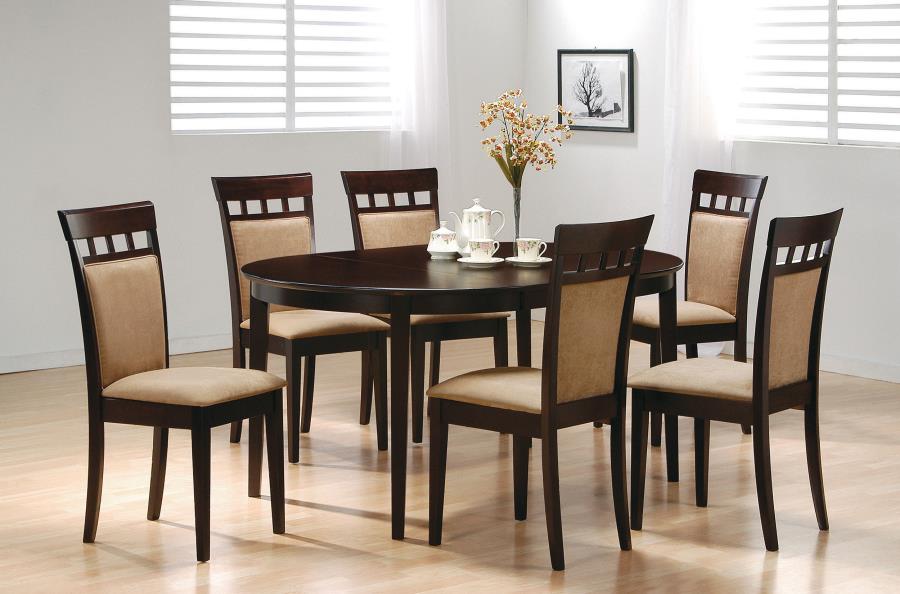 Modal Additional Images for Gabriel Oval 60-inch Extension Leaf Dining Table Cappuccino