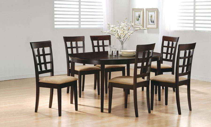 Modal Additional Images for Gabriel Lattice Back Dining Side Chair Cappuccino (Set of 2)