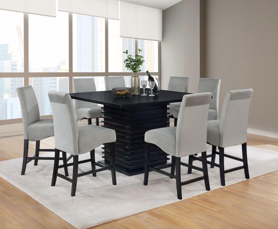 Modal Additional Images for Stanton Velvet Upholstered Counter Chair Grey (Set of 2)