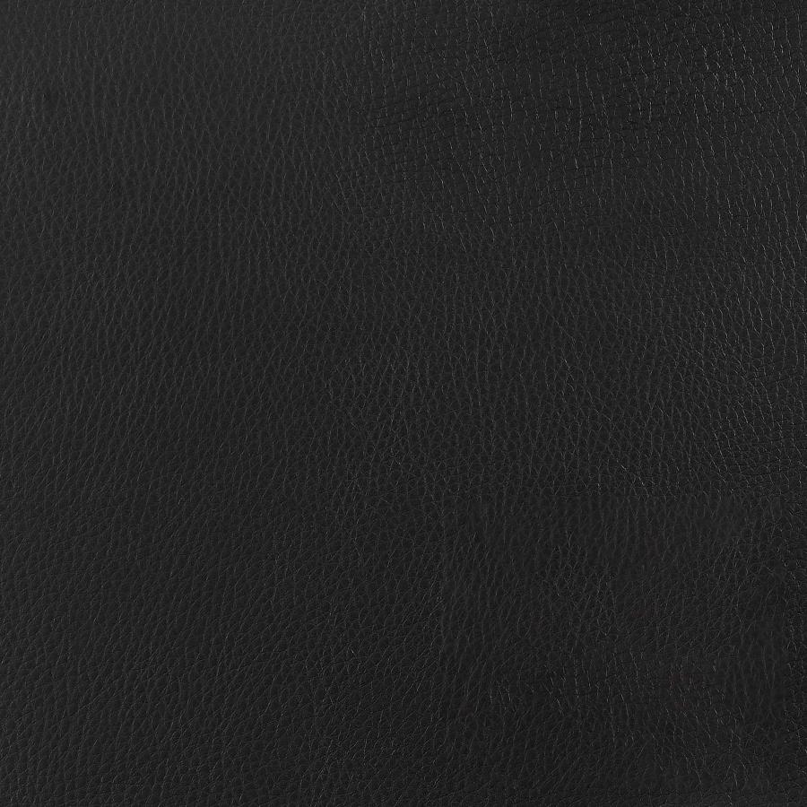 Lenny Upholstered Adjustable Bar Stool Black (Set of 2)