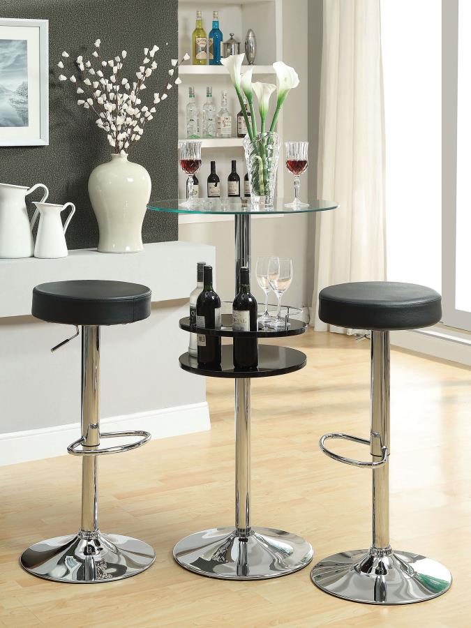 Modal Additional Images for Ramses 29" Adjustable Bar Stool Chrome and Black
