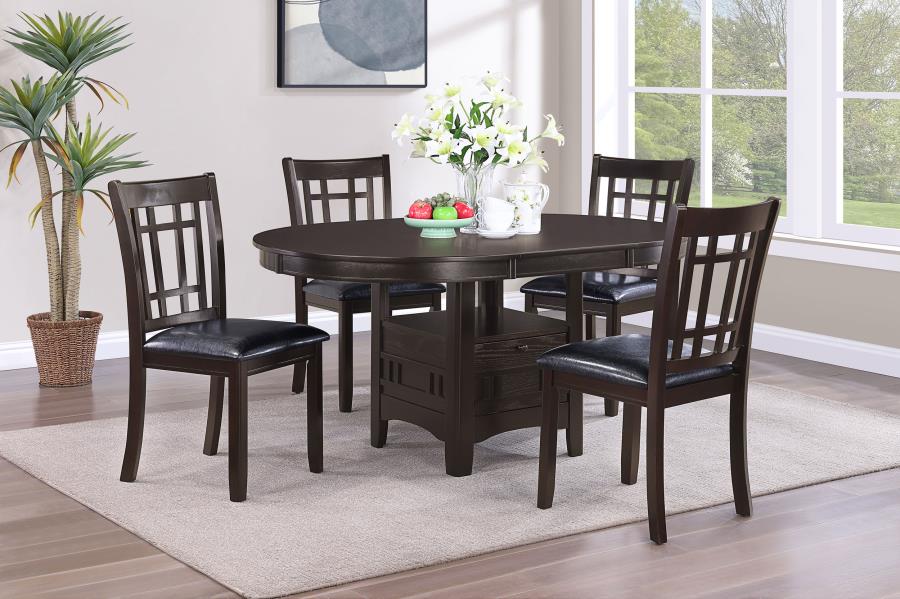 Modal Additional Images for Lavon Oval 60-inch Wood Extension Leaf Dining Table Espresso
