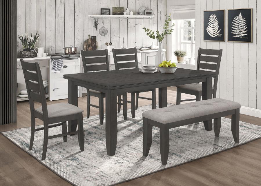 Modal Additional Images for Dalila Rectangular 66-inch Wood Dining Table Dark Grey