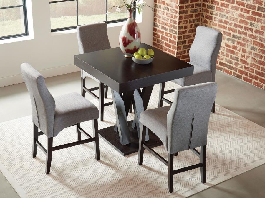 Modal Additional Images for Mulberry Fabric Upholstered Counter Chair Grey (Set of 2)