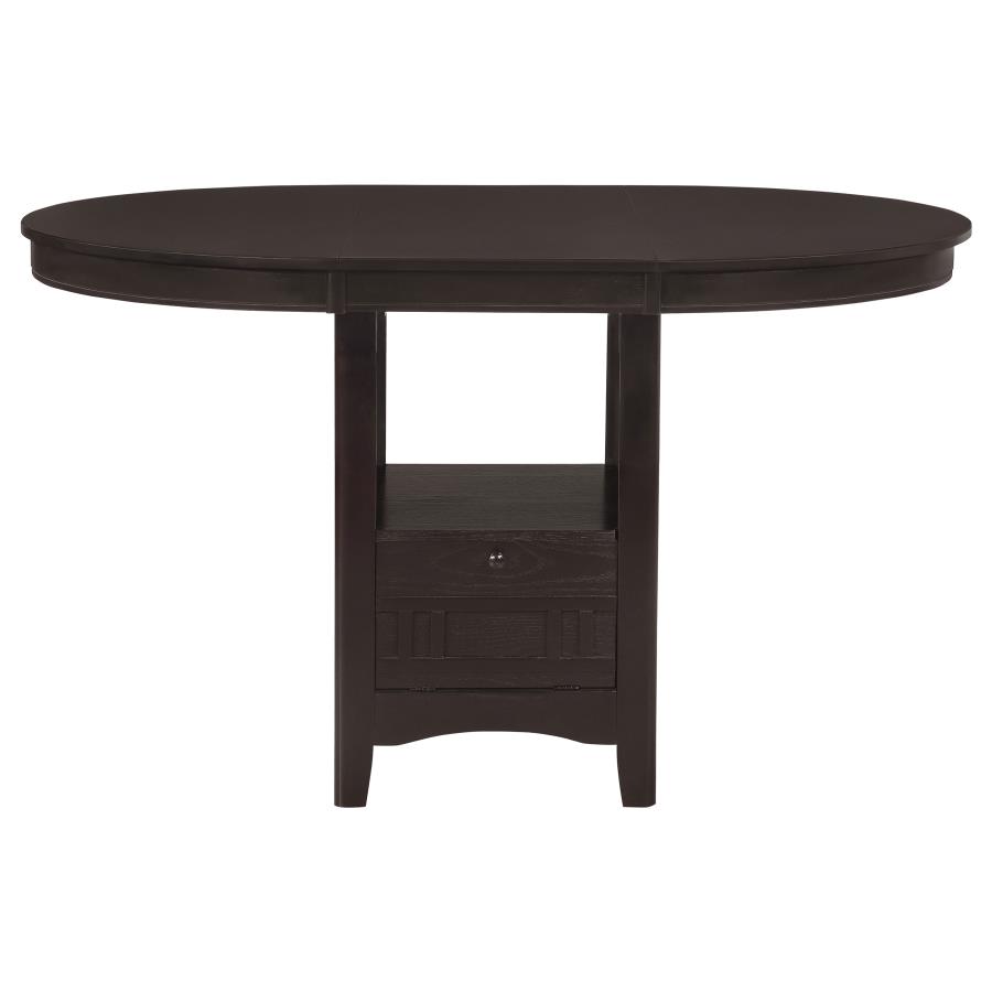 Lavon Oval 60-inch Counter Height Extension Dining Table Espresso
