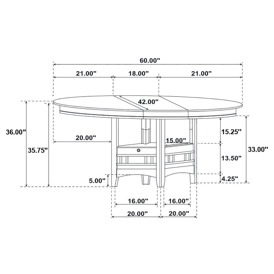 Lavon Oval 60-inch Counter Height Extension Dining Table Espresso