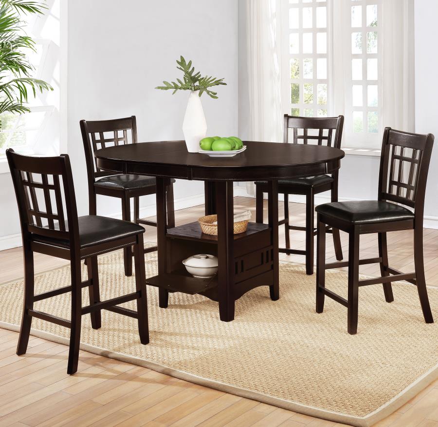 Modal Additional Images for Lavon Oval 60-inch Counter Height Extension Dining Table Espresso