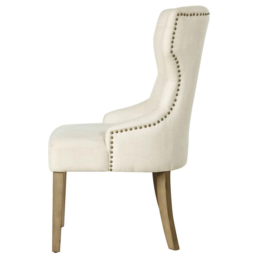 Baney Fabric Upholstered Dining Side Chair Beige and Rustic Grey