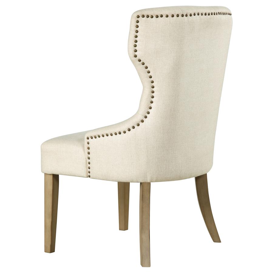 Baney Fabric Upholstered Dining Side Chair Beige and Rustic Grey