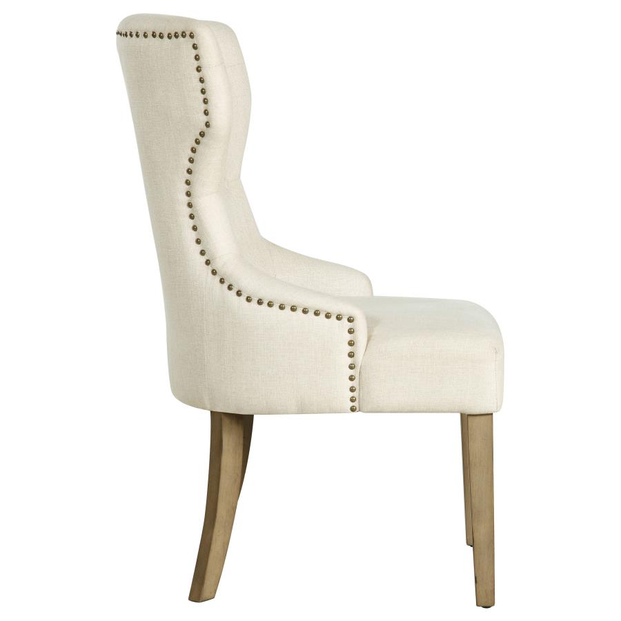 Baney Fabric Upholstered Dining Side Chair Beige and Rustic Grey