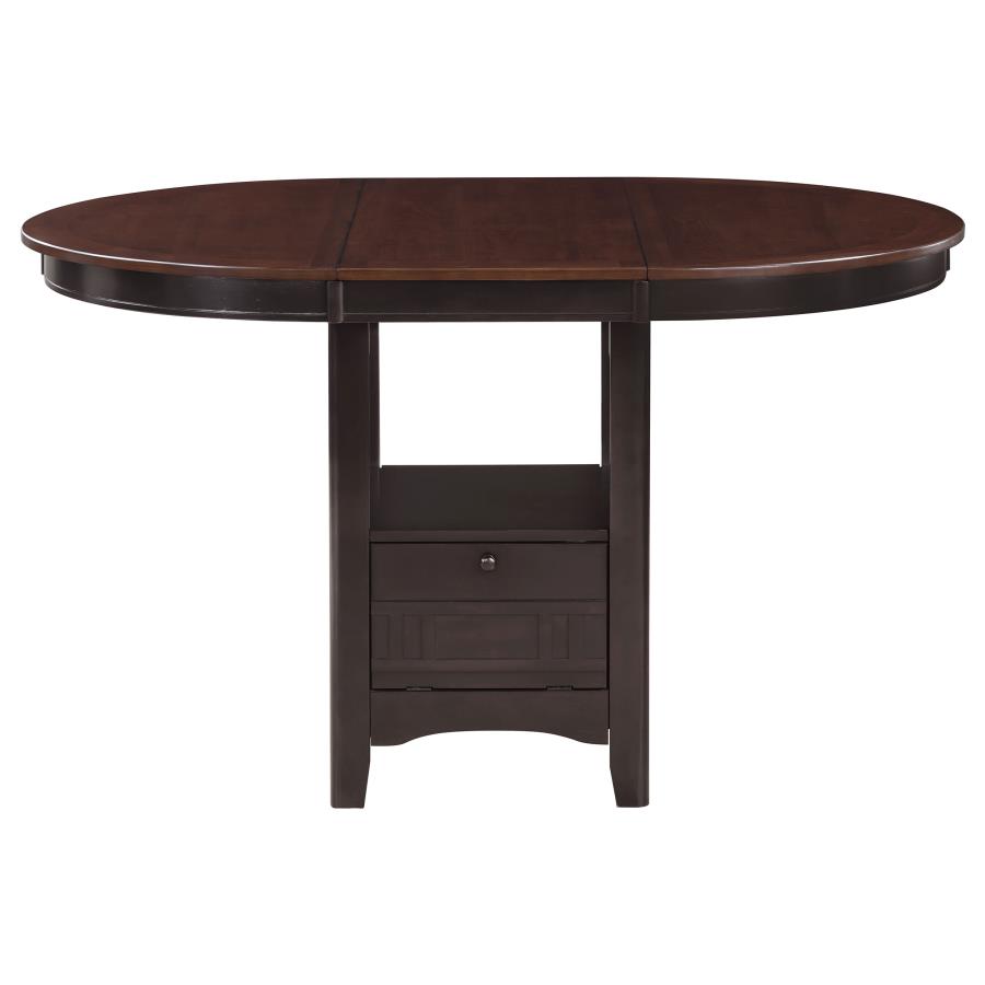 Lavon Oval 60-inch Counter Height Extension Dining Table Chestnut