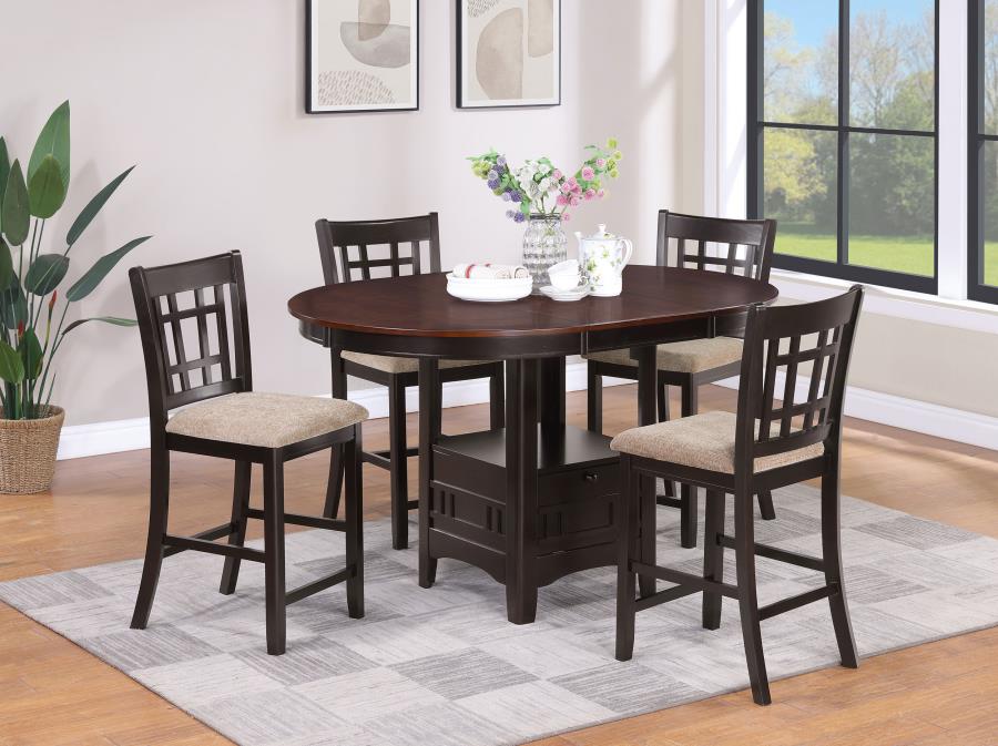 Modal Additional Images for Lavon Oval 60-inch Counter Height Extension Dining Table Chestnut