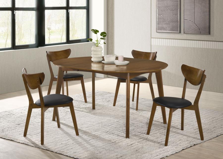 Modal Additional Images for Jedda Oval 60-inch Extension Leaf Dining Table Dark Walnut