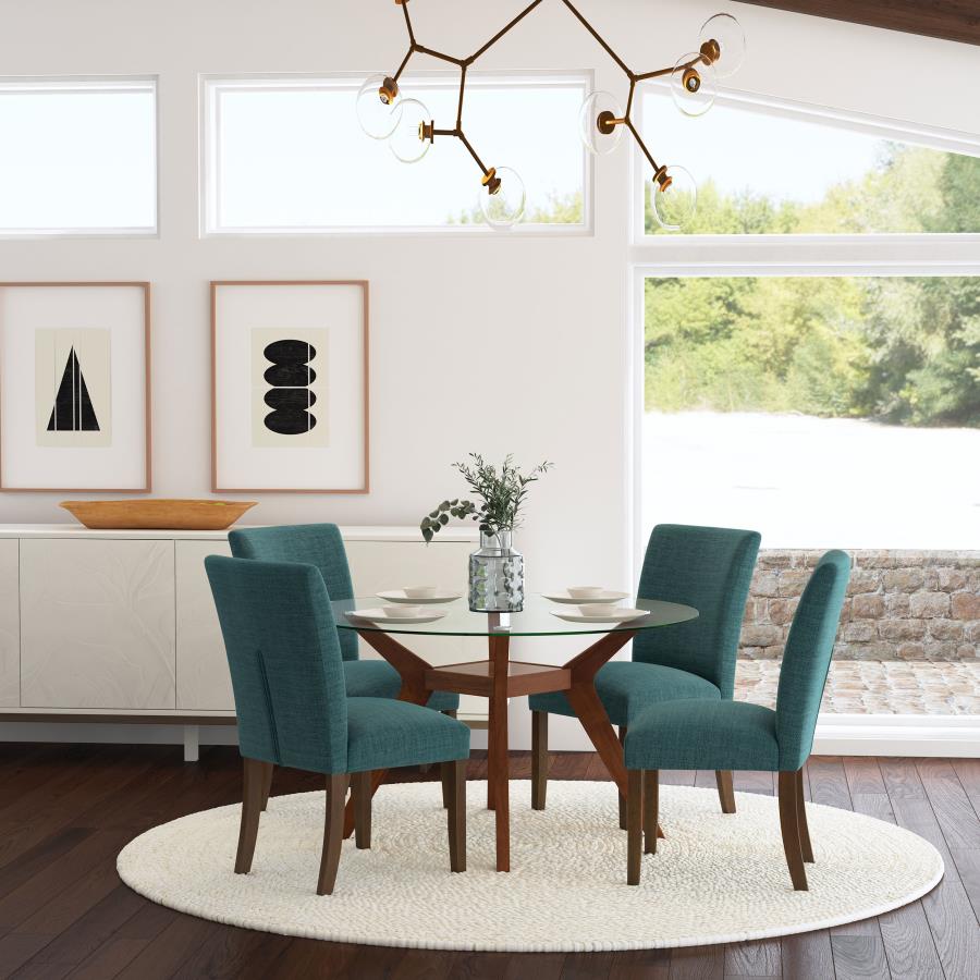 Modal Additional Images for Paxton Upholstered Dining Side Chair Teal Blue (Set of 2)