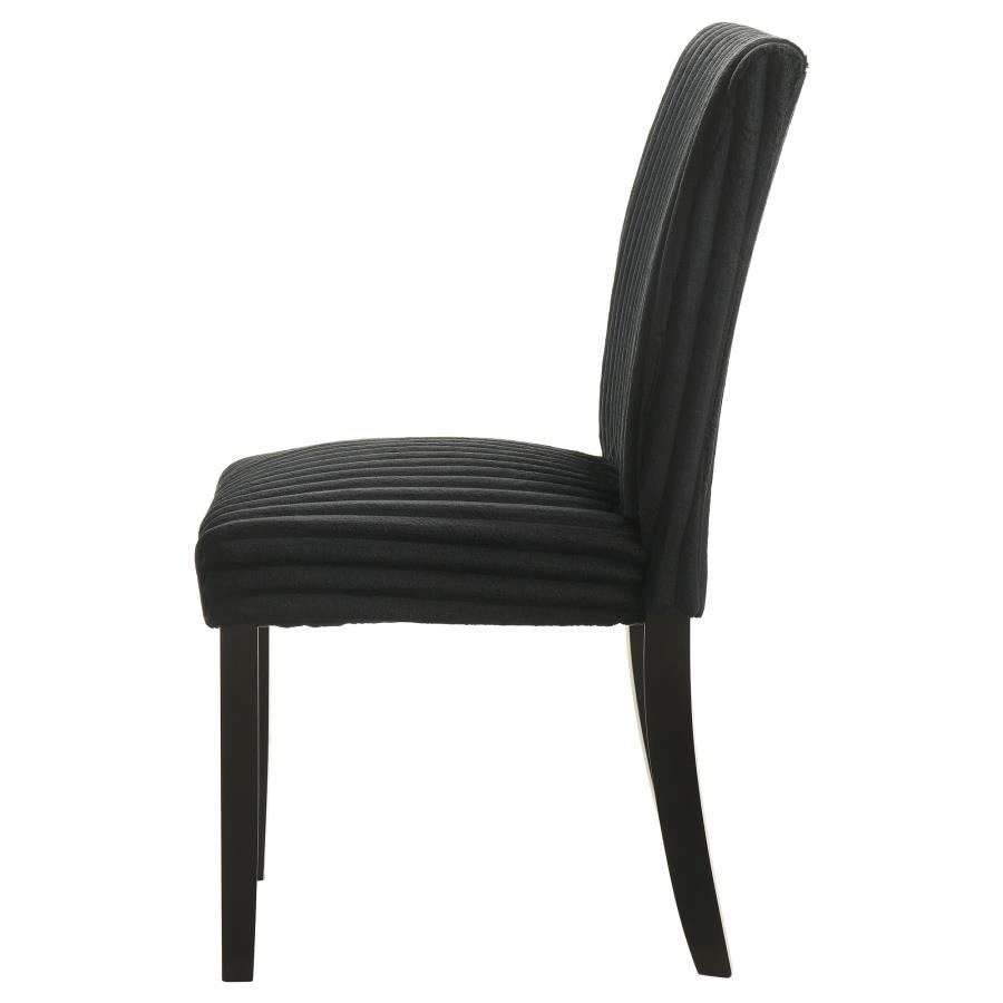Dermott Upholstered Parson Dining Side Chair Black (Set of 2)
