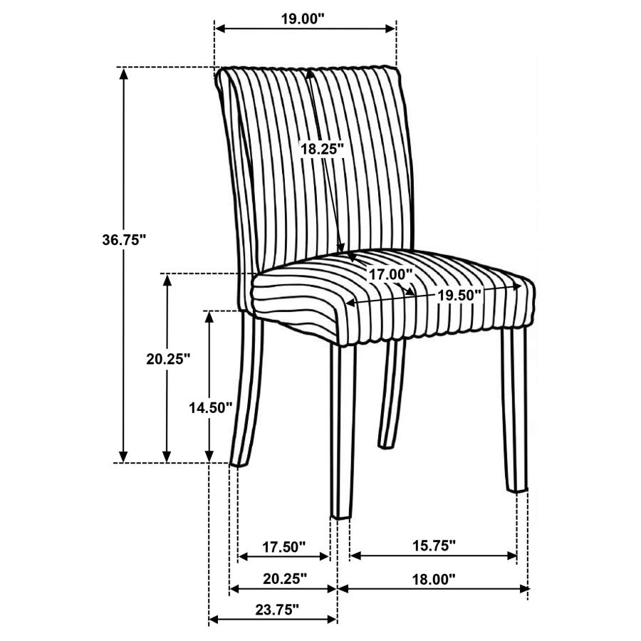 Modal Additional Images for Dermott Upholstered Parson Dining Side Chair Black (Set of 2)