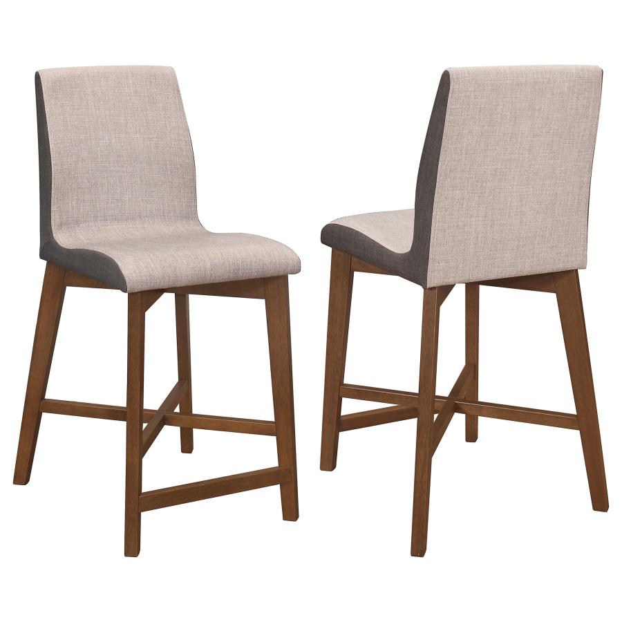 Logan Fabric Upholstered Counter Chair Grey (Set of 2) (image for) Logan Fabric Upholstered Counter Chair Grey (Set of 2)