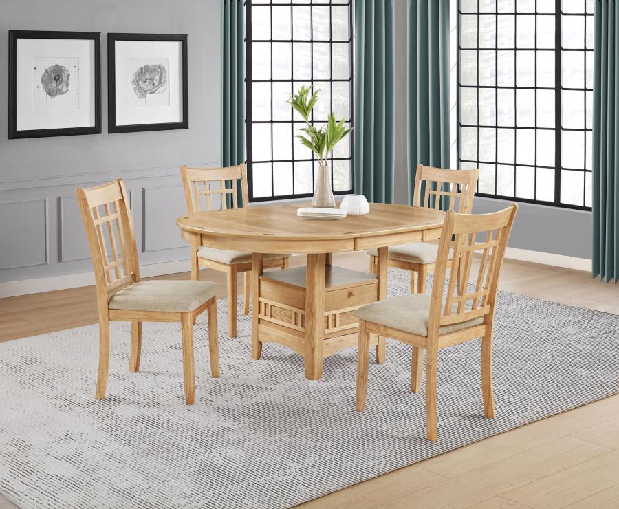 Modal Additional Images for Lavon Oval 60-inch Wood Extension Leaf Dining Table Light Oak