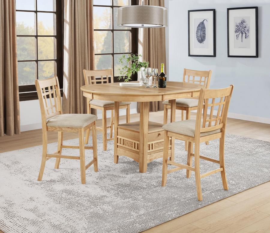 Modal Additional Images for Lavon Oval 60-inch Counter Height Extension Dining Table Light Oak