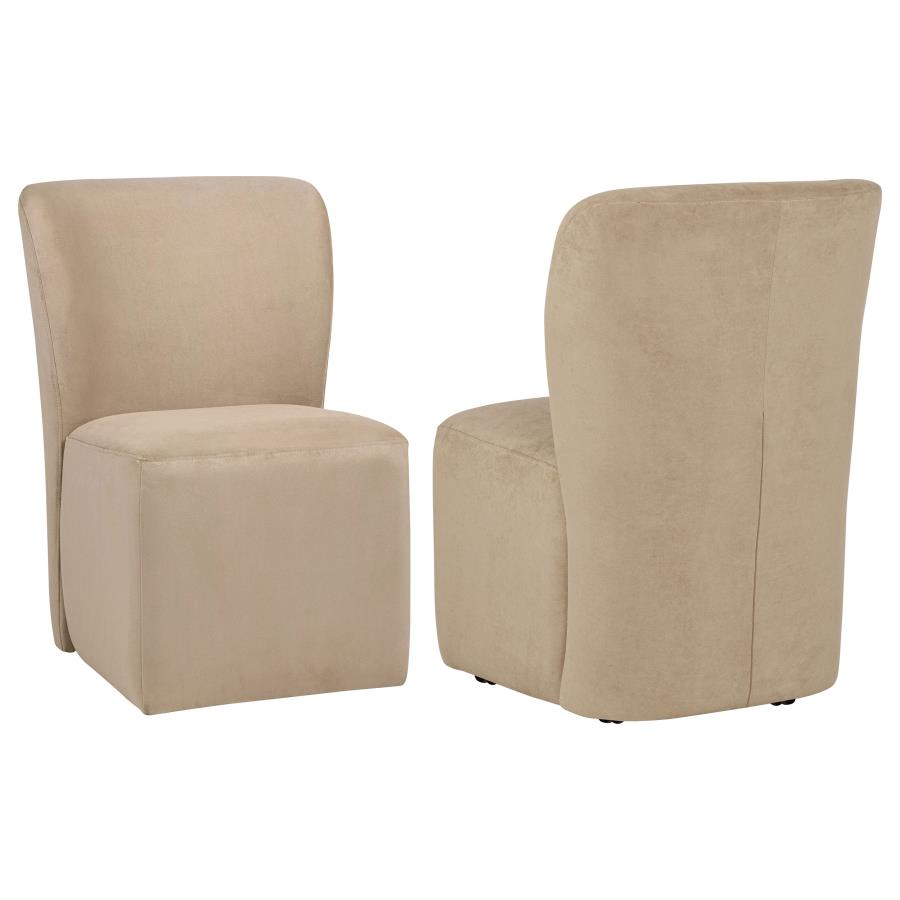 (image for) Jaelynn Upholstered Parsons Dining Side Chair Tan (Set of 2)