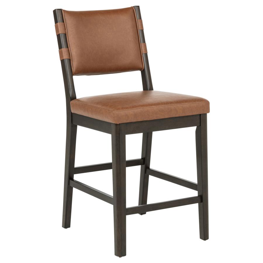 (image for) Tegan Faux Leather Upholstered Counter Height Chair Cognac (Set of 2)