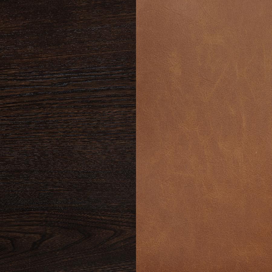 Tegan Faux Leather Upholstered Counter Height Chair Cognac (Set of 2)