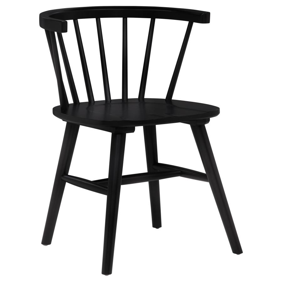Jeffries Windsor Wood Dining Side Chair Black (Set of 2)