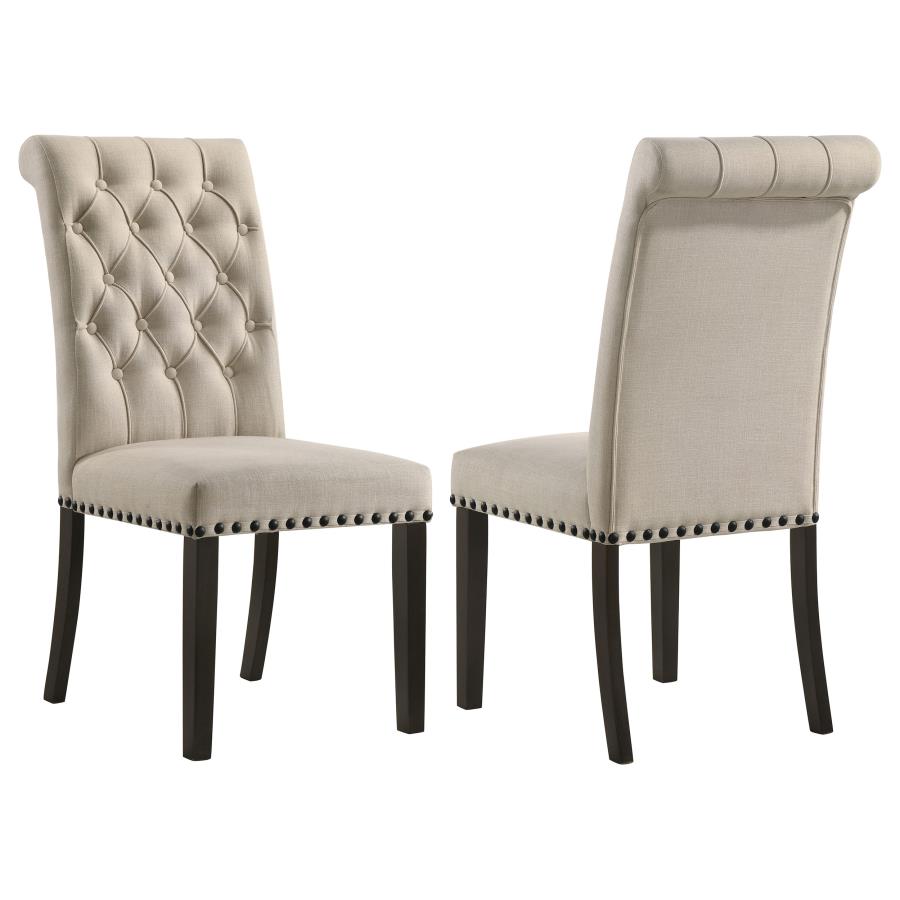 (image for) Alana Upholstered Dining Side Chair Beige Smokey Black (Set of 2)