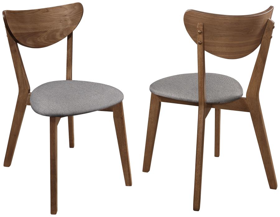 (image for) Alfredo Dining Side Chair Grey and Natural Walnut (Set of 2)