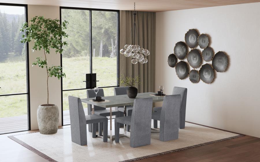 Modal Additional Images for Sterling 72-inch Rectangular Dining Table Grey Faux Marble