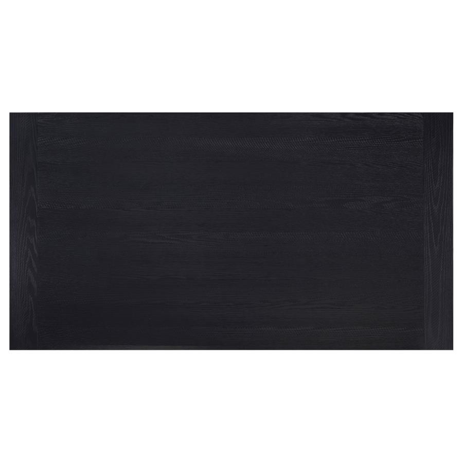 Newport 6-piece Rectangular Trestle Dining Table Set Black