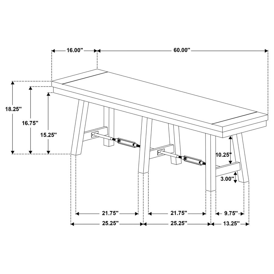 Modal Additional Images for Newport 6-piece Rectangular Trestle Dining Table Set Black