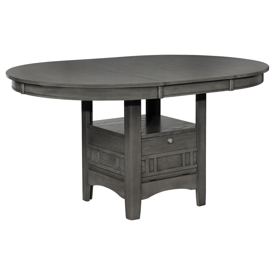 (image for) Lavon Oval 60-inch Wood Extension Leaf Dining Table Medium Grey