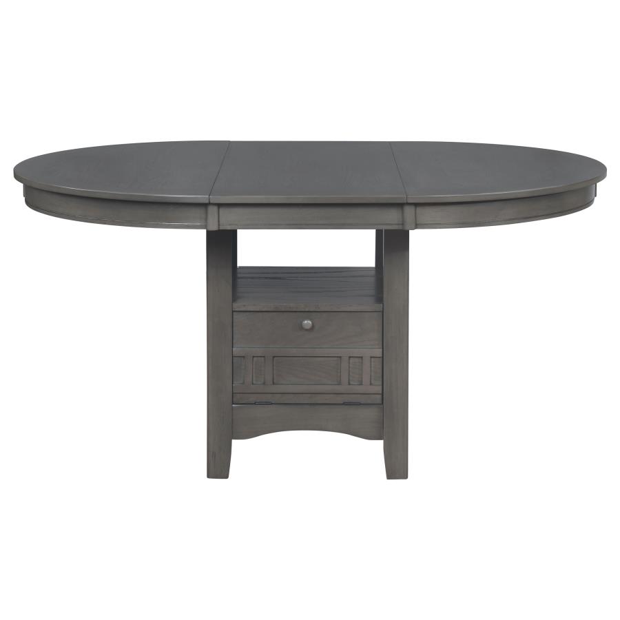 Lavon Oval 60-inch Wood Extension Leaf Dining Table Medium Grey